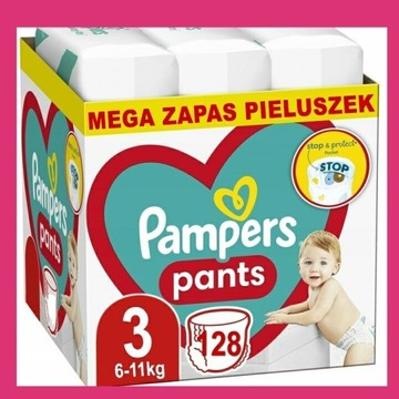 MEGA Pampers Pieluchomajtki Pants 3 6-11kg 128