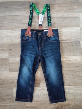 Spodnie jeansy na szelkach Lupilu 18-24 mcy 86