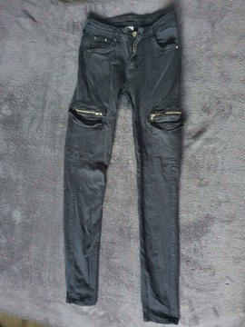 Spodnie czarne materiałowe  xS