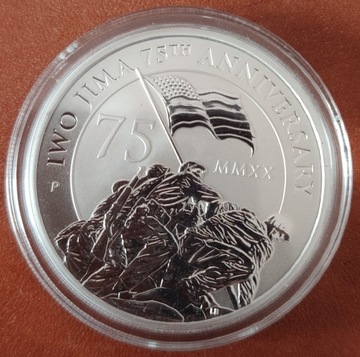 2020 Tuvalu Perth Mint Bitwa o Iwo Jima srebrna Ag