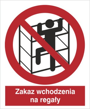 Najklejka Zakaz wchodzenia na regały 627