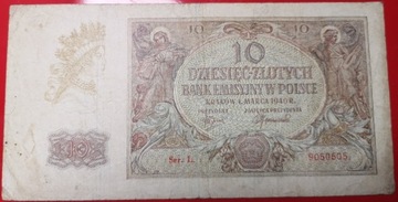 10 złotych 1940 seria L