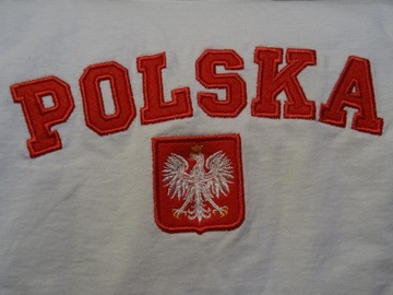 Koszulka kibica POLSKA top haft roz.M bawełna 