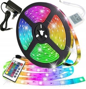 TAŚMA RGB LED Model 5m RGB ZASILACZ + STEROW