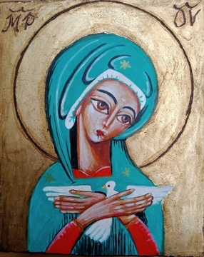 Ikona Matka Bosa z gołębicą Pneumatofora