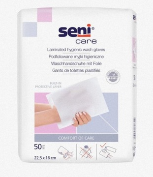 Myjki higieniczne, podfoliowane Seni Care 50 szt