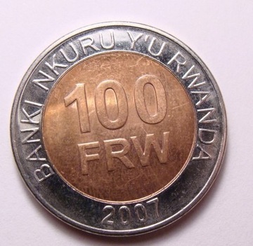 Rwanda 100 franków 2007 r. BIMETAL