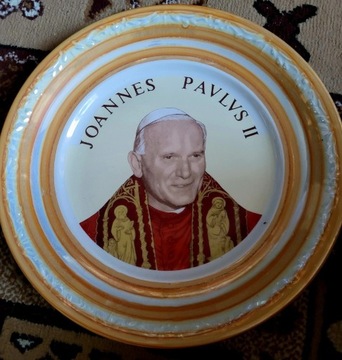 Favolina sygnatura Jan Paweł II ceramiczny talerz
