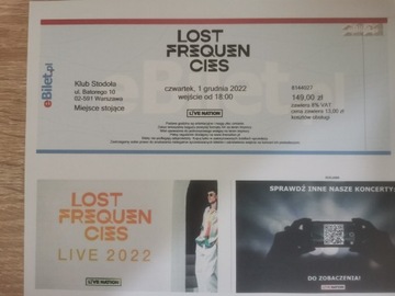  2 bilety na koncert Lost Frequencies