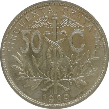 Boliwia 50 centavos 1939, KM#182