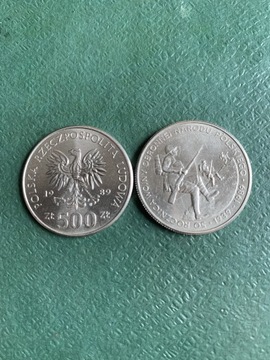 Moneta kolekcjonerska 500 zł rok 1989