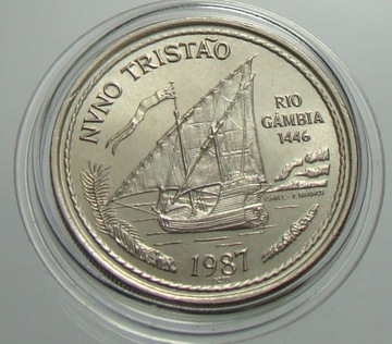 100 Escudos Nuno Tristao i odkrycie Rio Gambia Portugalia 1987. Stan 1