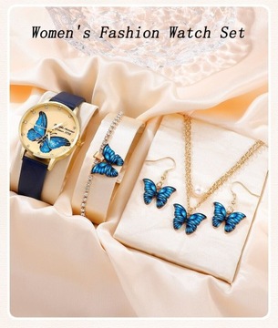 Komplet biżuterii damskiej piękne motyle.