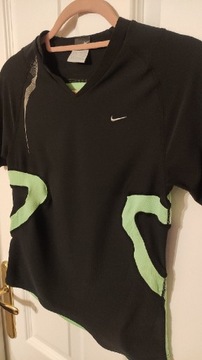 T-shirt Nike na 163cm, zielono-czarna