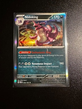 Karta Pokemon Nidoking 034/165 Holo MEW 151