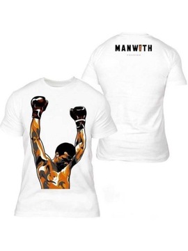 T-shirt CHAMPION XL biała SLIM unisex Manwith WORO