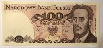 100 zł 1982 r. Seria HZ