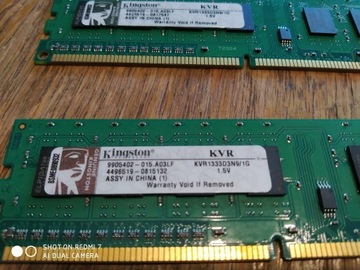 Pamięć RAM Kingston 2x1GB (KVR1333D3N9/1G)