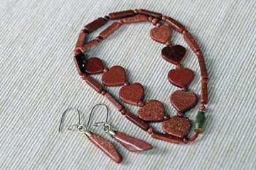 Pięklny komplet biżuterii - naszyjnik i kolczyki 