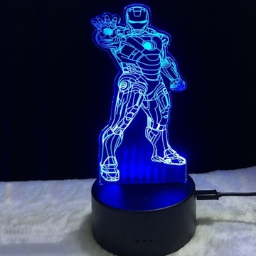 Lampka nocna LED 3D, Marvel, Iron Man