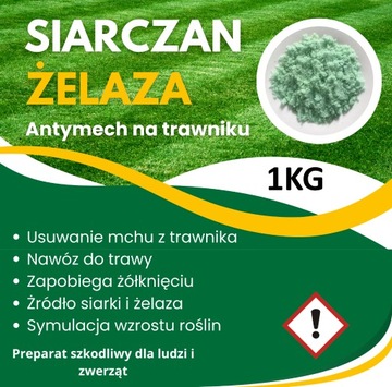 Siarczan Żelaza  Antymech na Trawnik 1kg 160m2