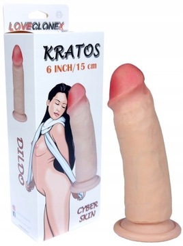 Dildo STRAP-ON Kratos 18cm Cyber Skóra BOSS SERIES