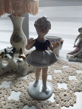 Wallendorf figurka baletnica, dziewczynka  kobalt 