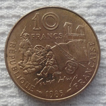 Francja 10 franków 1985 Wiktor Victor Marie Hugo