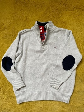 Szary gruby sweter Tommy Hilfiger 122