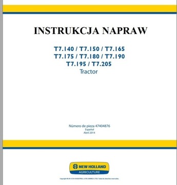 Instrukcja Napraw New Holland T7.140, T7.150, PL