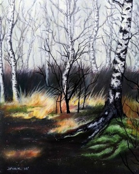 Przepiękny obraz pejzaż, pastel, format  50x70cm