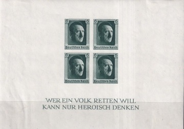 Deutsches Reich 1937 bl.8 - z podepkami i klejem