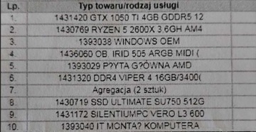 Komputer stacjonarny AMD Ryzen 5 2600X 16gb