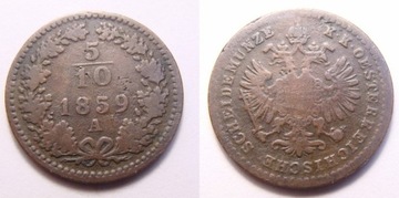 Austria 5/10 krajcara 1859 r. A