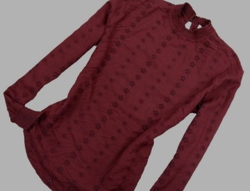 Bluzka ze stójką H&M rozm. 36 birdo burgund