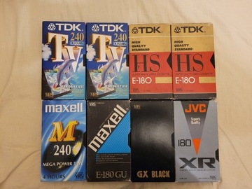 maxell tdk jvc kasety VHS pakiet 8szt