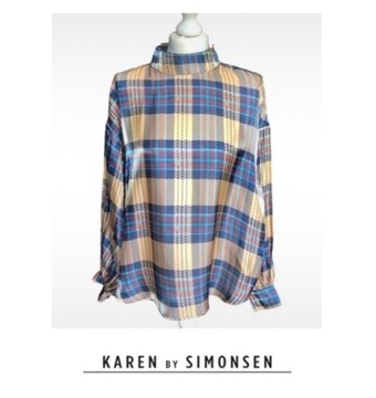Elegancka bluzka w kratę Karen by Simonsen, r. 38