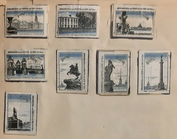 Zestaw 8 etykiet radzieckich z 1959 - Leningrad 