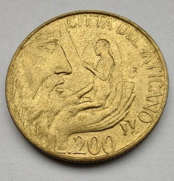 WATYKAN JP II 200 Lira 1988 okołoMENNICZA