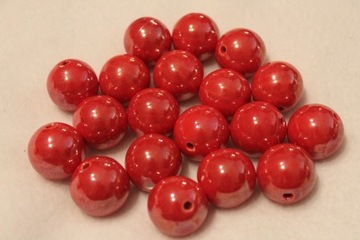 Ceramiczna kula czerwona 20 mm porcelana