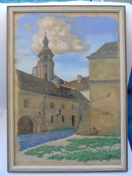 Piękny pastel starego Lwowa 1938r 