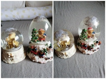 Kule śnieżne dekoracje świąteczne 2 szt 8 i 11 cm