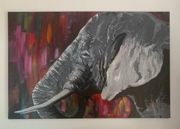 Obraz „Słoń” akryl na płótnie 90x60