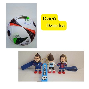 Prezent na Dzień Dziecka zestaw piłkarza piłka EURO 2024 brelok MESSI
