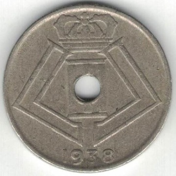 Belgia 10 centymów centimes 1938 Q-E 22 mm  nr 2