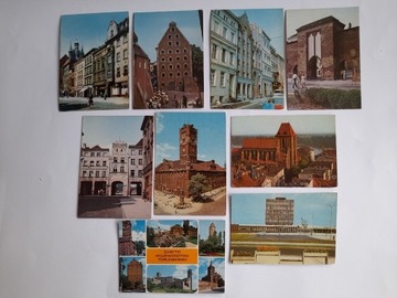 Pocztówki Toruń PRL (zestaw 9 sztuk)