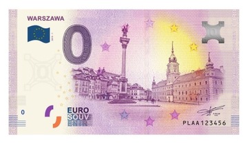 Banknoty 0 Euro Warszawa 2019 rok