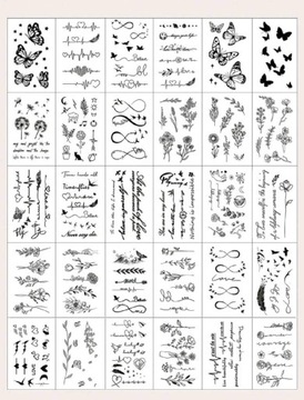 Tymczasowe Tatuaże Motylkowe - 30 zestawów 