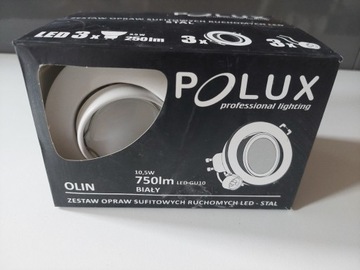 3 x OPRAWA OPRAWKA HALOGENOWA BIAŁA RUCHOMA LED