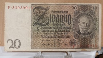 Banknot 20 Marek Niemcy 1929r. .Radar